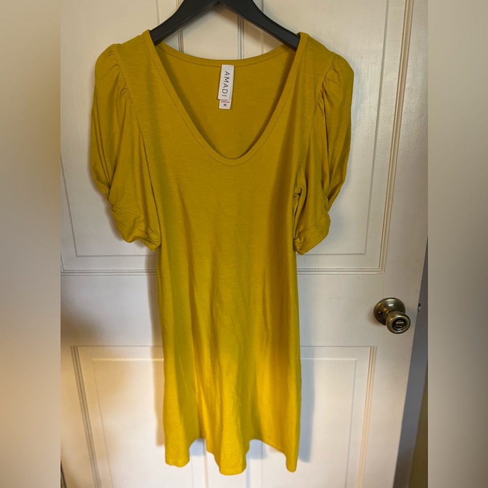 Amadi from Anthropologie Mustard Yellow Mini Dress XS